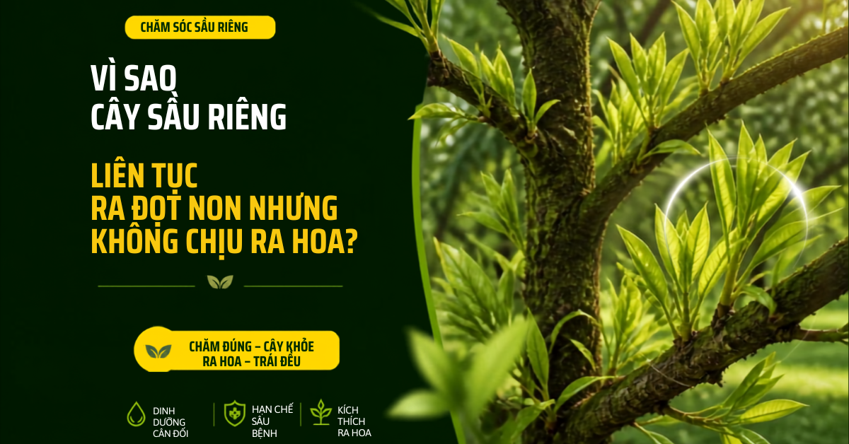 Vì Sao Cây Sầu Riêng Ra Đọt Liên Tục Nhưng Không Chịu Ra Hoa?