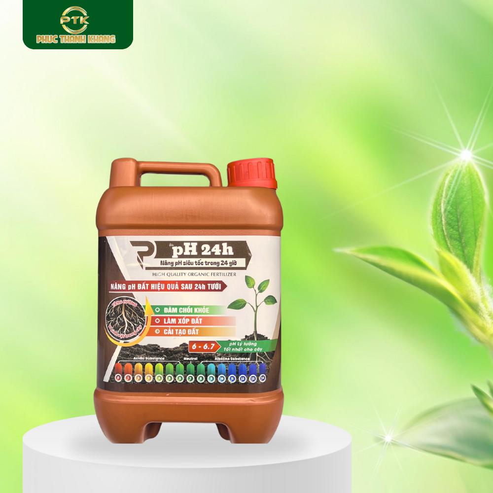 Can Nâng pH 24H can 5 lít - Tăng pH đất, cải tạo đất trồng
