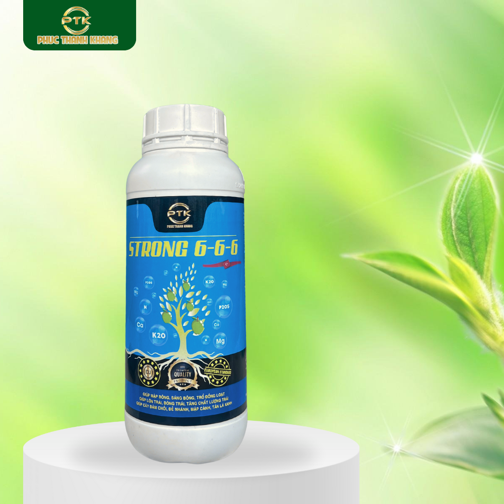 Strong 6-6-6 chai 1 lít – Dinh dưỡng cân đối, cây khỏe, trái đẹp, tán bền