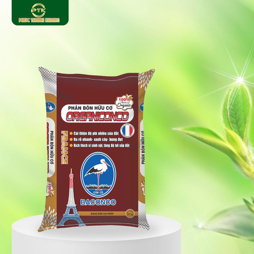 Phân bón hữu cơ ORGANICONCO bao 25kg – Cải tạo đất, tăng sức đề kháng cây trồng
