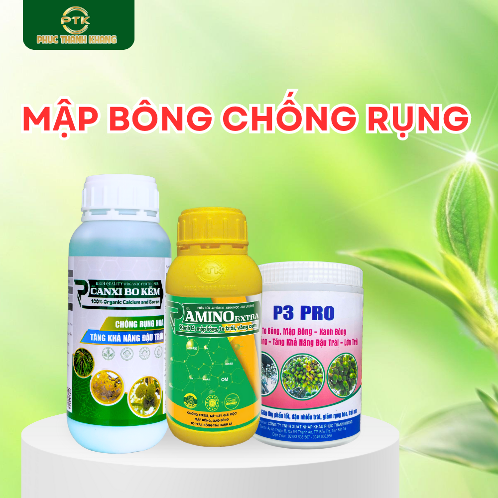 Bộ Sản Phẩm Mập Bông- Chống Rụng (P3 PRO + AMINO EXTRA + CANXI BO KẼM)